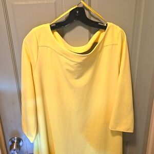 BANANA REPUBLIC YELLOW STRAIGHT SHEATH DRESS EUC P2P 20"